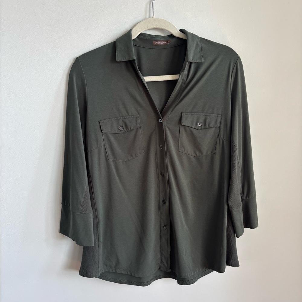 J. McLaughlin Olive Green Shirt